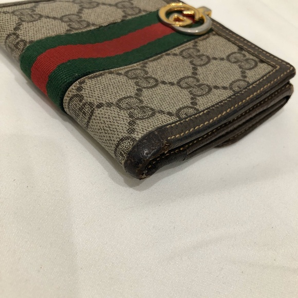 Gucci Brown GG Supreme Bifold Wallet Sku#84143 (gently used, corners tearing) - Picture 8 of 15